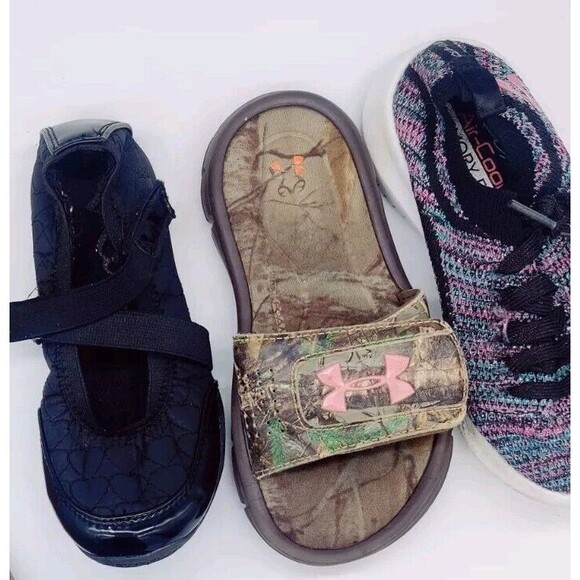 Girls Shoe Lot Size 12, 12.5 LEFT FOOT ONLY AMPUTEE 3 Different Shoes! UA Skech - Picture 2 of 15